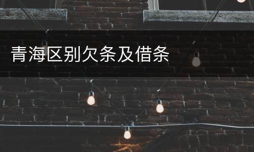 青海区别欠条及借条