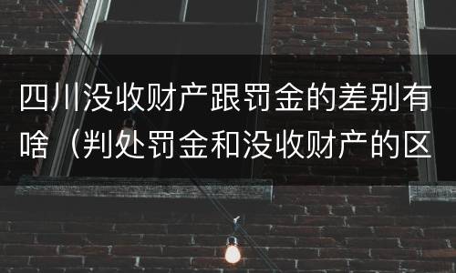 四川没收财产跟罚金的差别有啥（判处罚金和没收财产的区别）