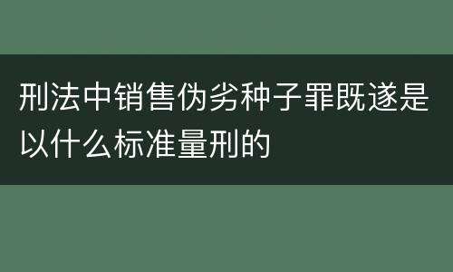 刑法中销售伪劣种子罪既遂是以什么标准量刑的