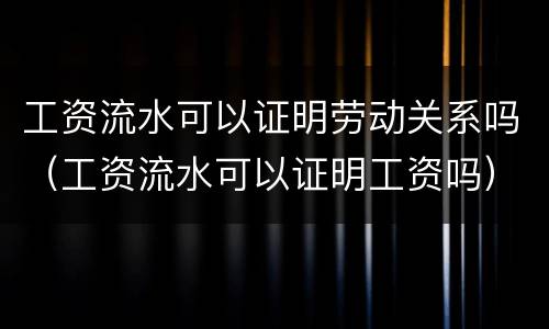 工资流水可以证明劳动关系吗（工资流水可以证明工资吗）