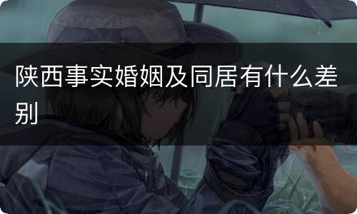 陕西事实婚姻及同居有什么差别