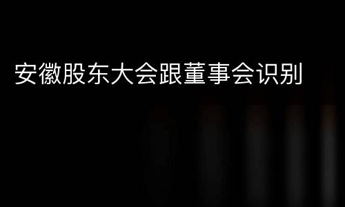 安徽股东大会跟董事会识别