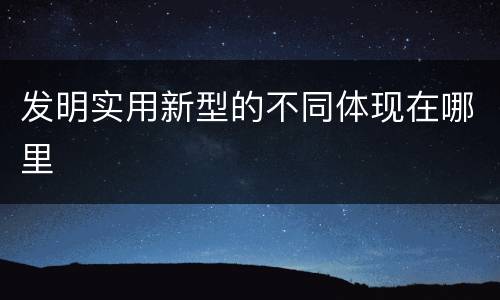 发明实用新型的不同体现在哪里