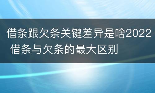 借条跟欠条关键差异是啥2022 借条与欠条的最大区别