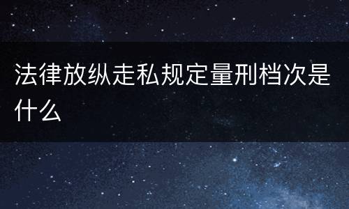 法律放纵走私规定量刑档次是什么