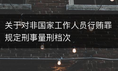 关于对非国家工作人员行贿罪规定刑事量刑档次
