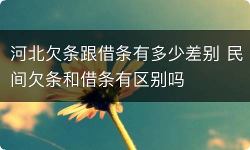 河北欠条跟借条有多少差别 民间欠条和借条有区别吗