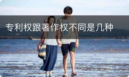 专利权跟著作权不同是几种