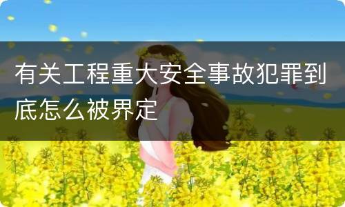 有关工程重大安全事故犯罪到底怎么被界定