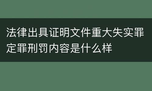 法律出具证明文件重大失实罪定罪刑罚内容是什么样