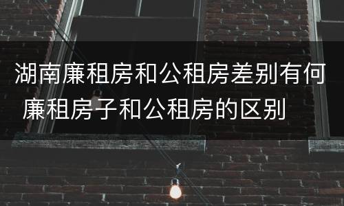 湖南廉租房和公租房差别有何 廉租房子和公租房的区别