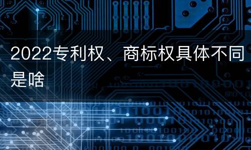 2022专利权、商标权具体不同是啥