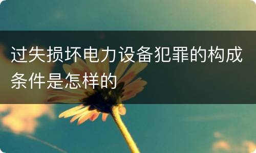 过失损坏电力设备犯罪的构成条件是怎样的