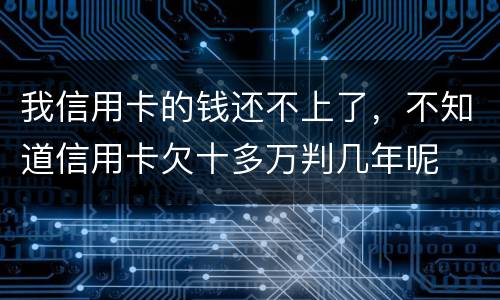 我信用卡的钱还不上了，不知道信用卡欠十多万判几年呢