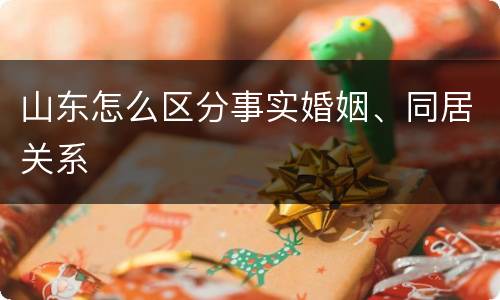 山东怎么区分事实婚姻、同居关系