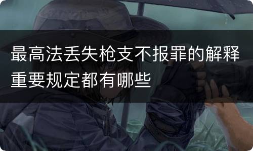 最高法丢失枪支不报罪的解释重要规定都有哪些