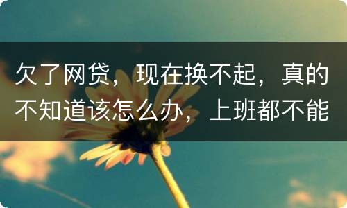 欠了网贷，现在换不起，真的不知道该怎么办，上班都不能好好上了