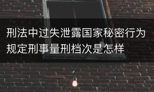 刑法中过失泄露国家秘密行为规定刑事量刑档次是怎样