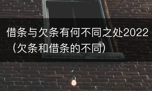 借条与欠条有何不同之处2022（欠条和借条的不同）