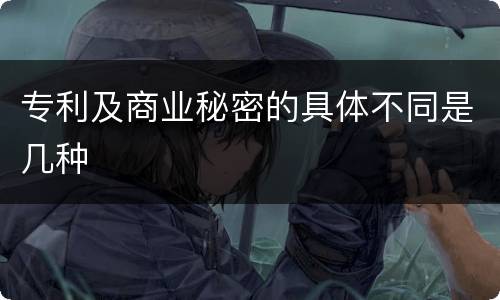 专利及商业秘密的具体不同是几种