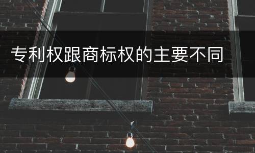 专利权跟商标权的主要不同