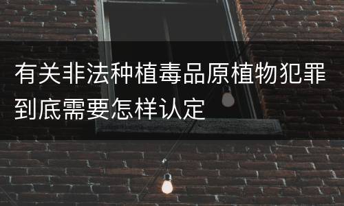 有关非法种植毒品原植物犯罪到底需要怎样认定
