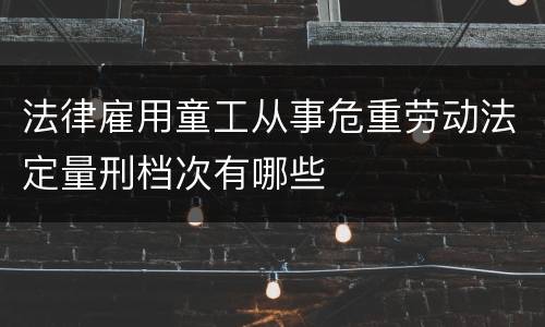 法律雇用童工从事危重劳动法定量刑档次有哪些