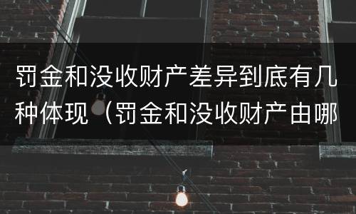 罚金和没收财产差异到底有几种体现（罚金和没收财产由哪个机关执行）