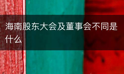 海南股东大会及董事会不同是什么