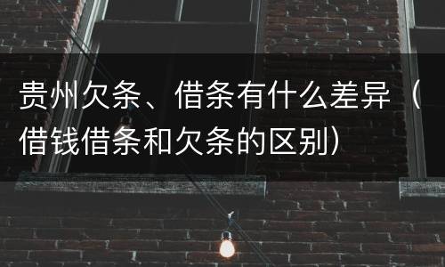 贵州欠条、借条有什么差异（借钱借条和欠条的区别）