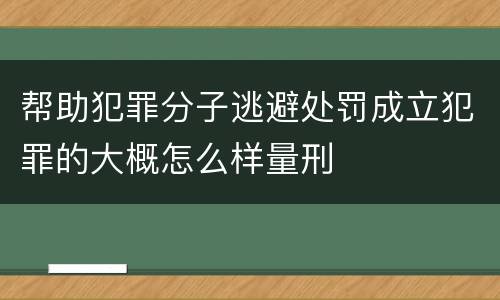 帮助犯罪分子逃避处罚成立犯罪的大概怎么样量刑