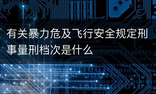 有关暴力危及飞行安全规定刑事量刑档次是什么