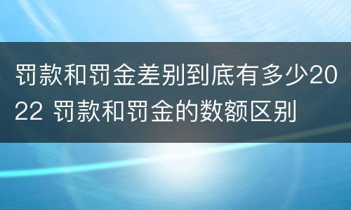 罚款和罚金差别到底有多少2022 罚款和罚金的数额区别