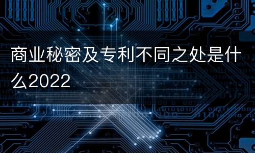 商业秘密及专利不同之处是什么2022