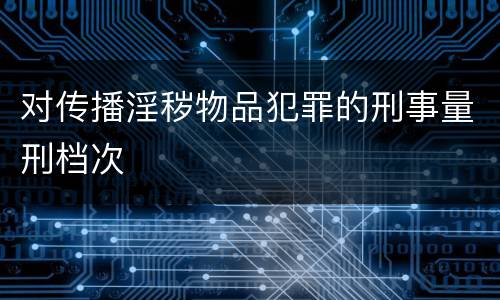对传播淫秽物品犯罪的刑事量刑档次