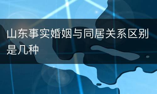 山东事实婚姻与同居关系区别是几种