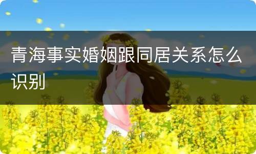 青海事实婚姻跟同居关系怎么识别