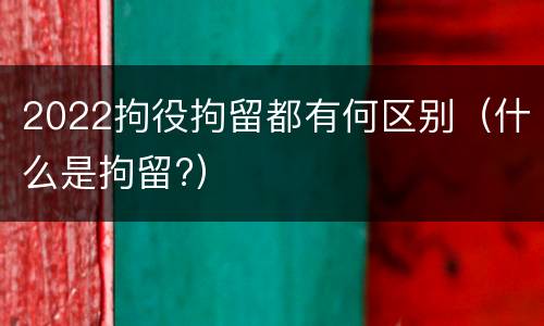 2022拘役拘留都有何区别（什么是拘留?）