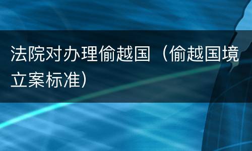 法院对办理偷越国（偷越国境立案标准）