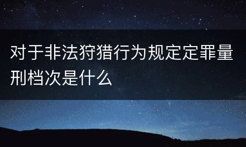 对于非法狩猎行为规定定罪量刑档次是什么