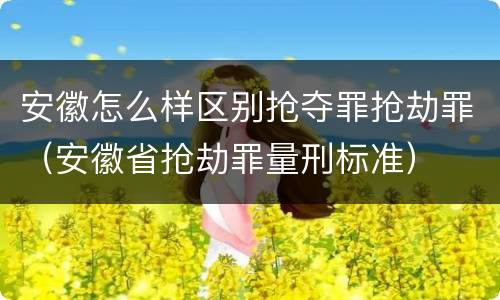 安徽怎么样区别抢夺罪抢劫罪（安徽省抢劫罪量刑标准）