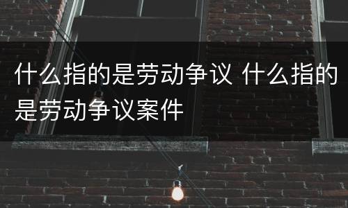 什么指的是劳动争议 什么指的是劳动争议案件