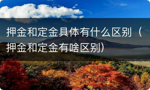 押金和定金具体有什么区别（押金和定金有啥区别）