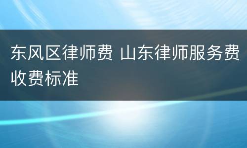 东风区律师费 山东律师服务费收费标准