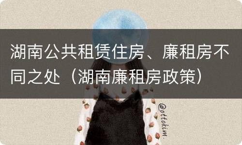 湖南公共租赁住房、廉租房不同之处（湖南廉租房政策）