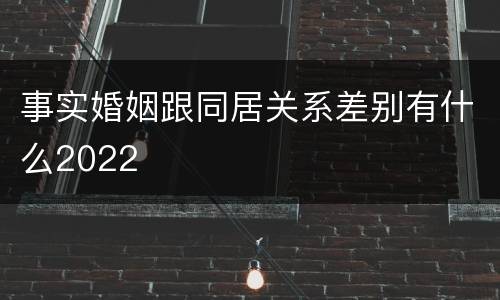 事实婚姻跟同居关系差别有什么2022