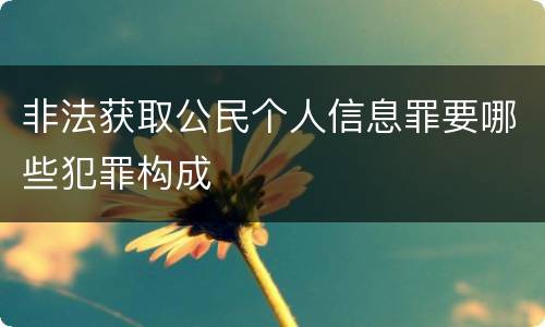非法获取公民个人信息罪要哪些犯罪构成