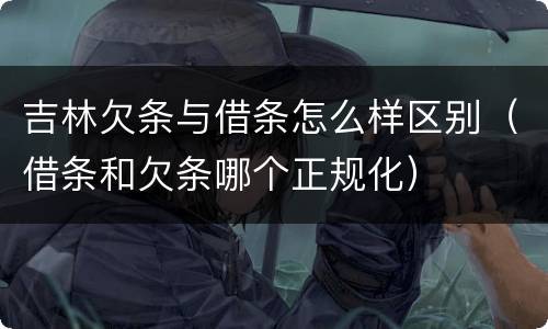 吉林欠条与借条怎么样区别（借条和欠条哪个正规化）