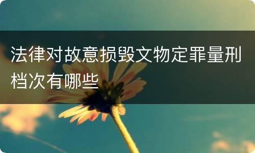 法律对故意损毁文物定罪量刑档次有哪些