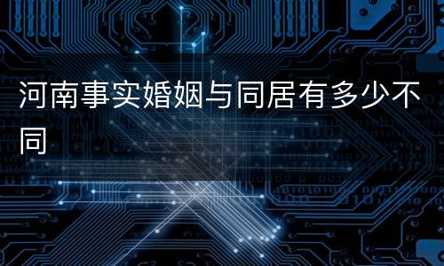 河南事实婚姻与同居有多少不同